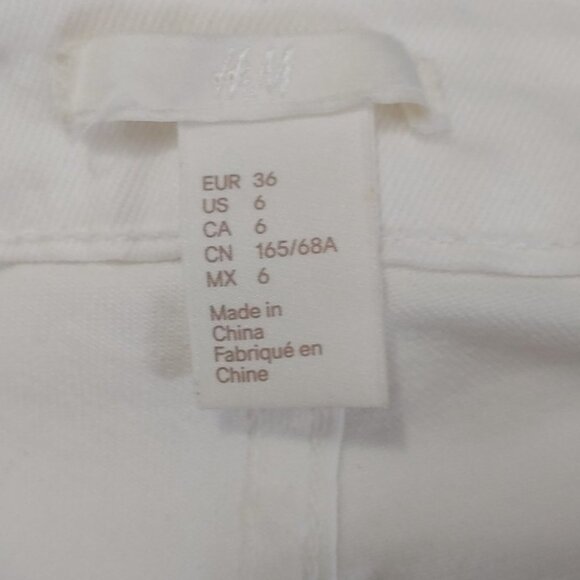 NWT H&M Ivory slim regular waist cropped skinny jeans - Picture 6 of 10
